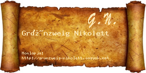 Grünzweig Nikolett névjegykártya
